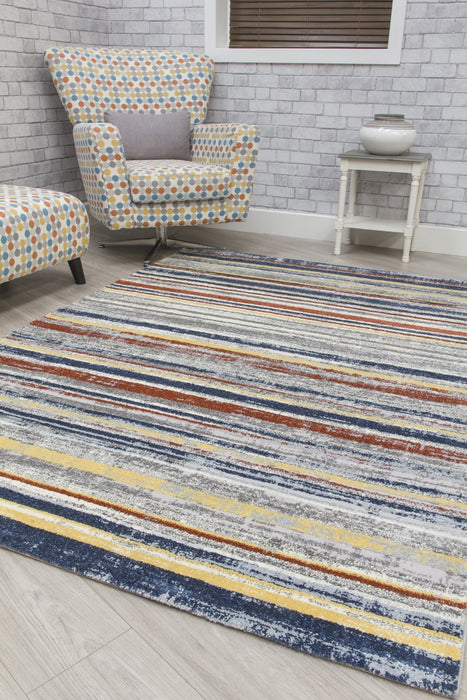 Multicoloured Stripes Modern Rug - Carousel