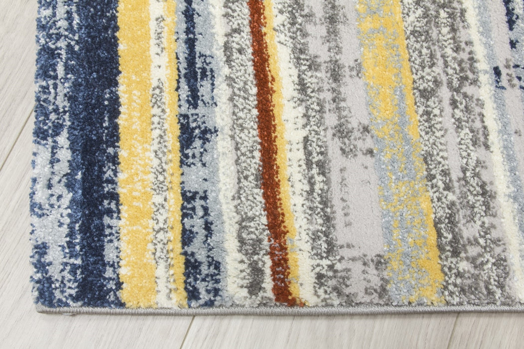 Multicoloured Stripes Modern Rug - Carousel