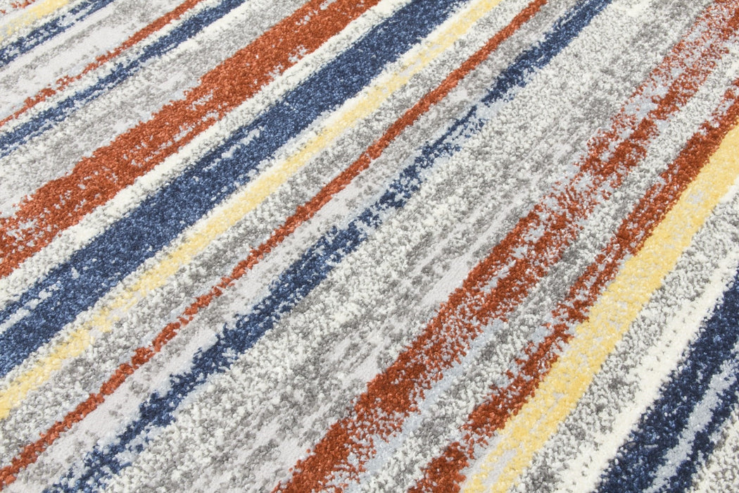 Multicoloured Stripes Modern Rug - Carousel