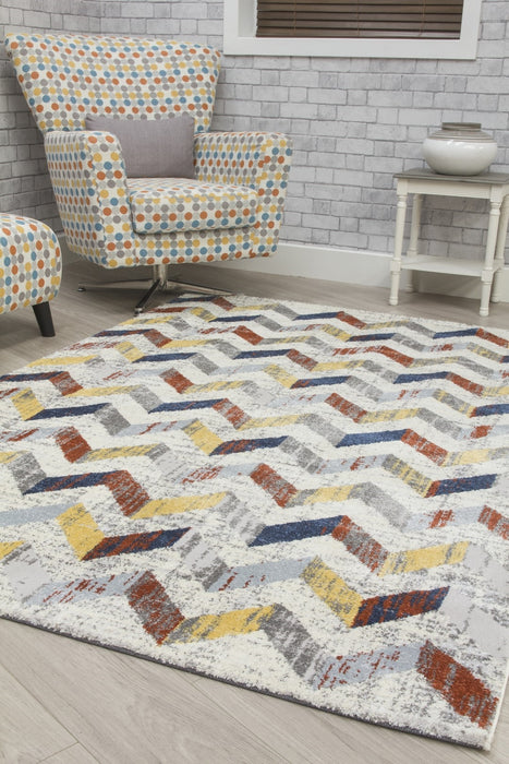 Multicoloured Chevron Modern Rug - Carousel