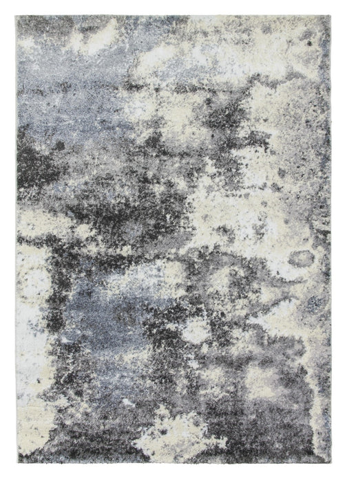 Grey Blue Abstract Modern Rug - Callisto Storm