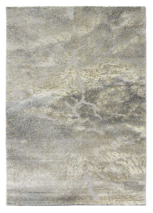 Grey Cream Beige Abstract Modern Rug - Callisto Mist