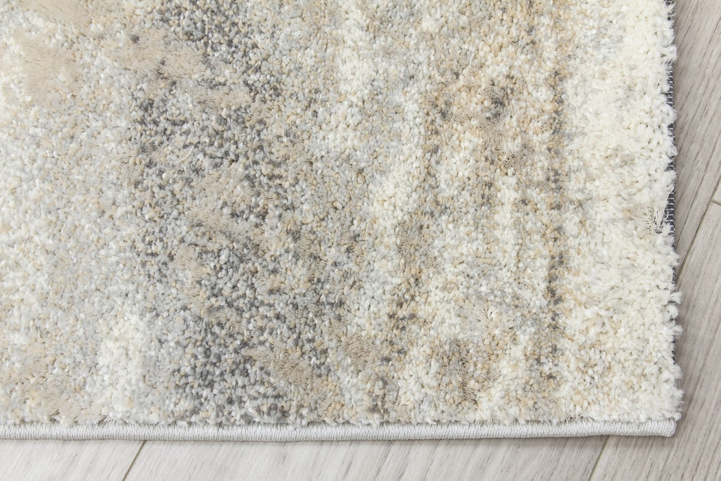 Grey Cream Beige Abstract Modern Rug - Callisto Mist