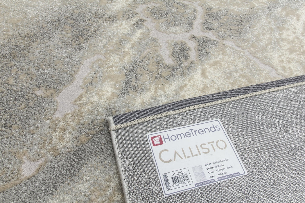 Grey Cream Beige Abstract Modern Rug - Callisto Mist