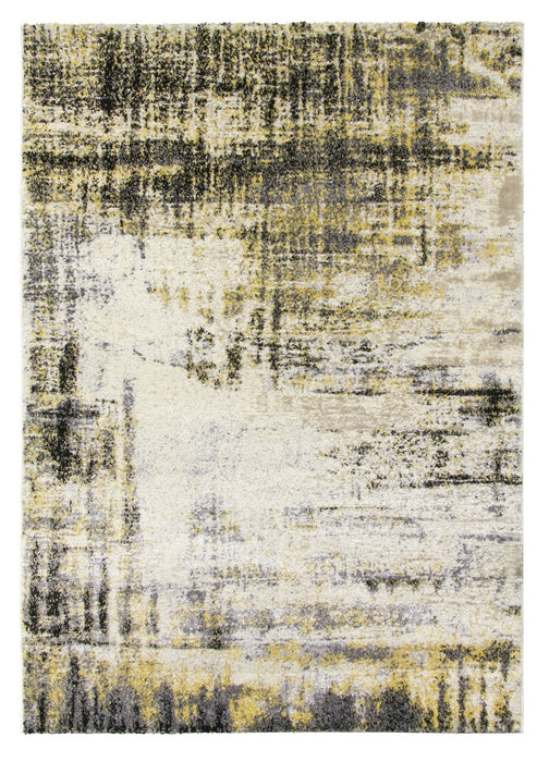 Yellow Cream Abstract Modern Rug - Callisto Accents