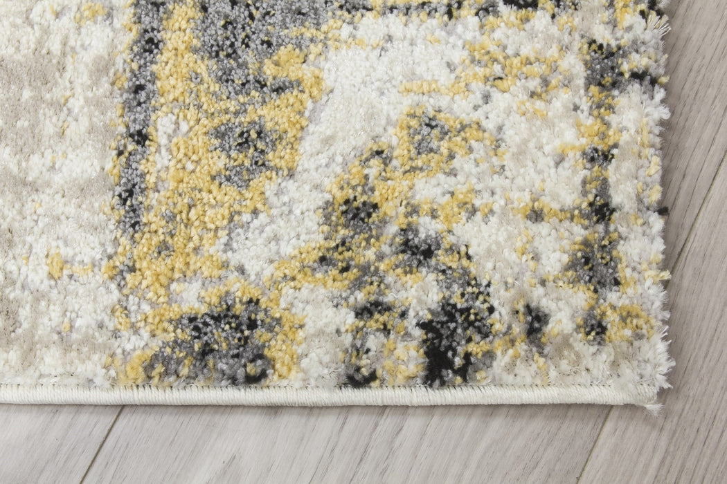 Yellow Cream Abstract Modern Rug - Callisto Accents