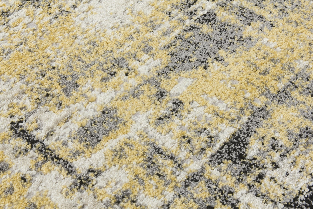 Yellow Cream Abstract Modern Rug - Callisto Accents