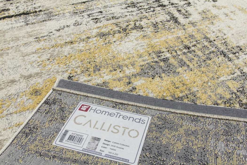 Yellow Cream Abstract Modern Rug - Callisto Accents