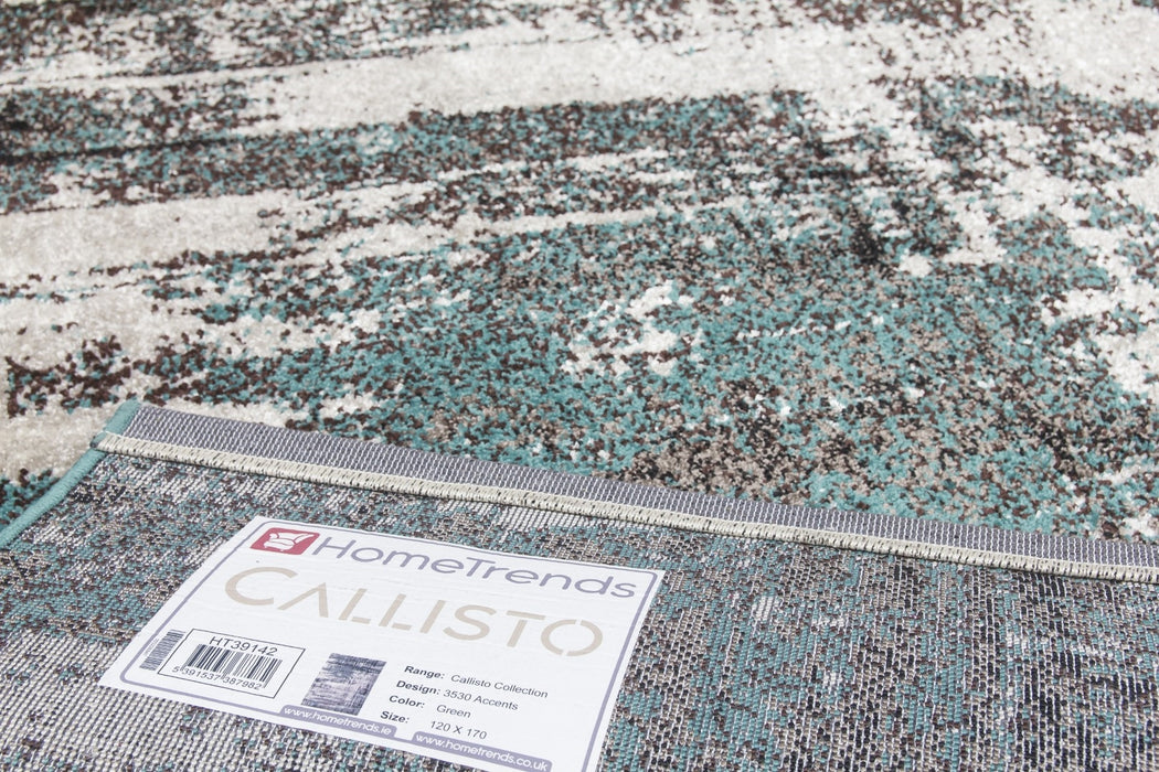 Green Grey Abstract Modern Rug - Callisto Accents