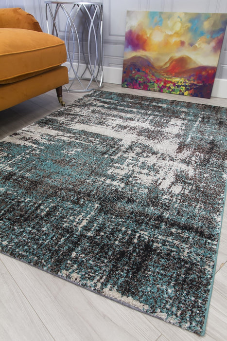 Green Grey Abstract Modern Rug - Callisto Accents