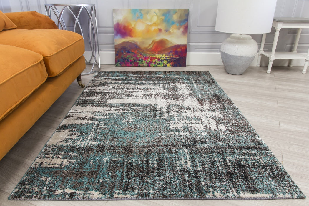 Green Grey Abstract Modern Rug - Callisto Accents