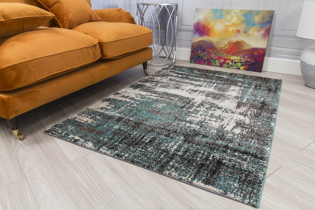 Green Grey Abstract Modern Rug - Callisto Accents