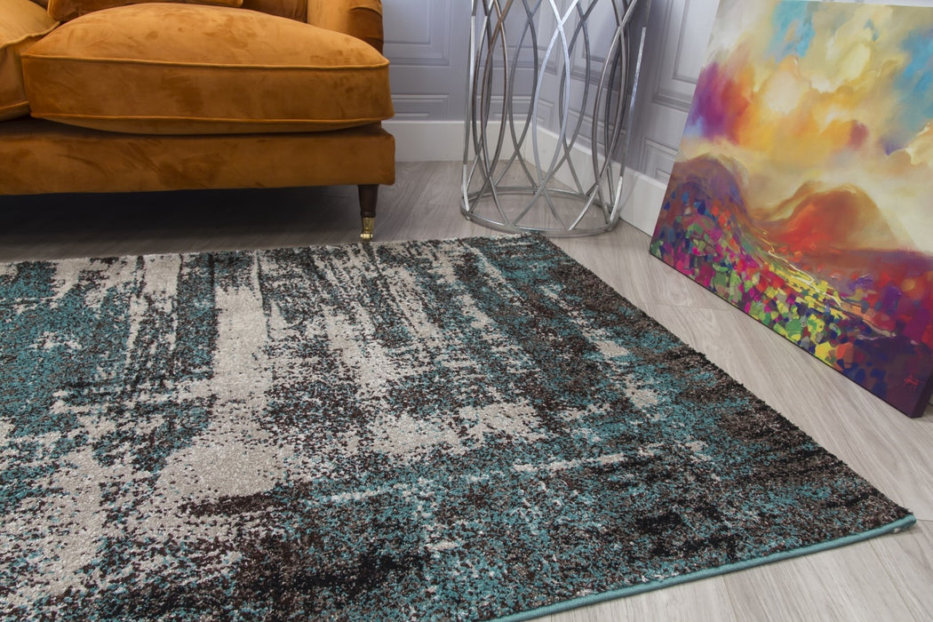 Green Grey Abstract Modern Rug - Callisto Accents