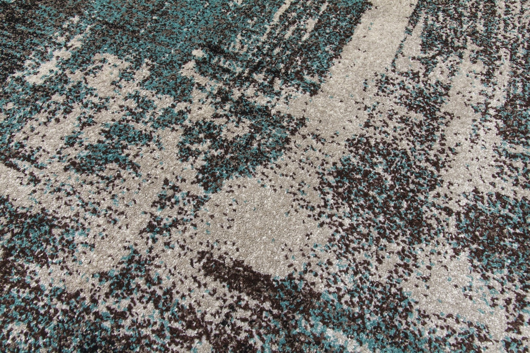 Green Grey Abstract Modern Rug - Callisto Accents