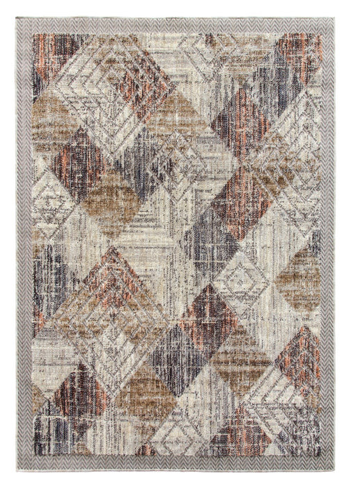 Beige Cream Modern Rug - Revive Rhomba