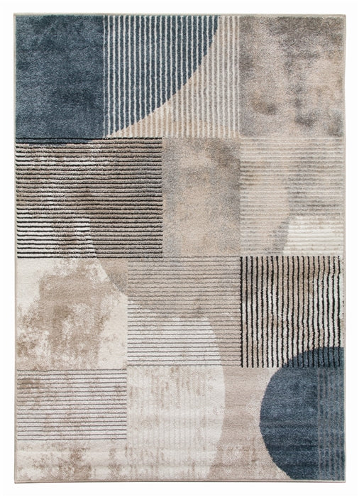 blue grey abstract modern rug casino geo