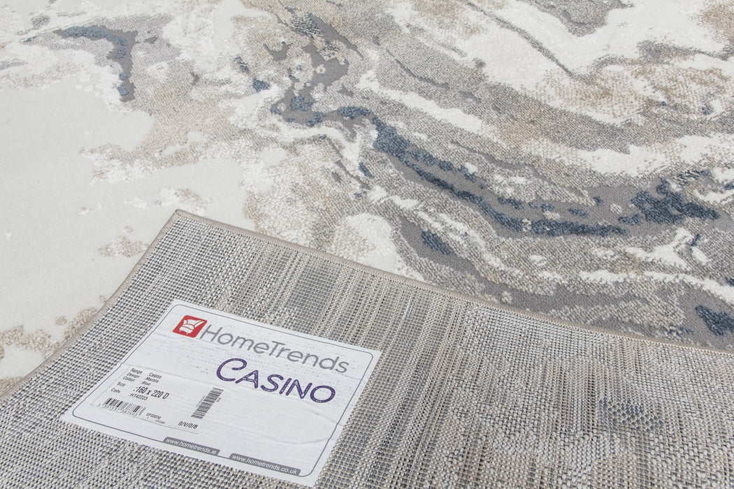 Blue Greige Abstract Modern Rug - Casino Marble