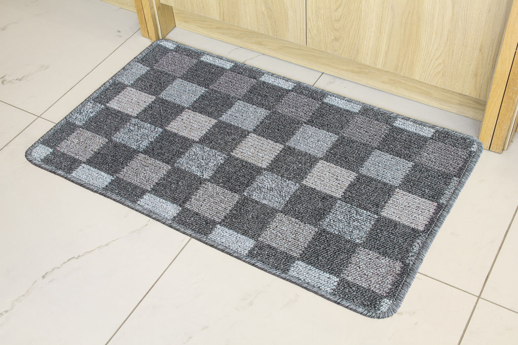 Patchwork Kitchen Mat - Dark Grey