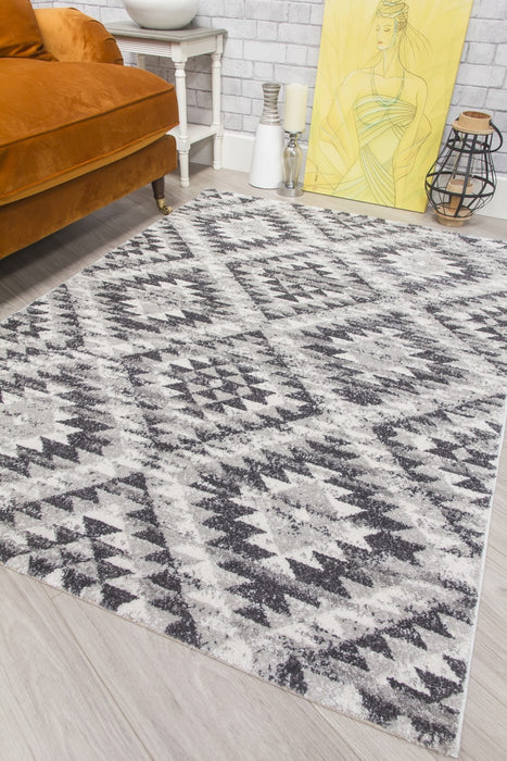 Geometric Grey Rug - Ardenne Azteca