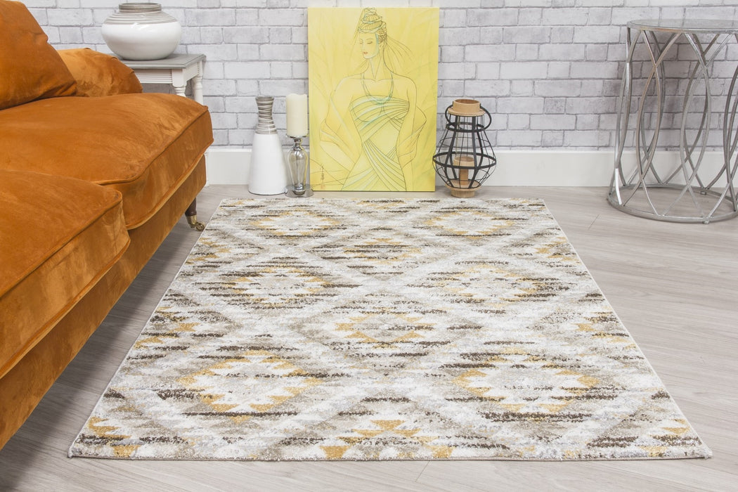 Geometric Ochre Rug - Ardenne Azteca