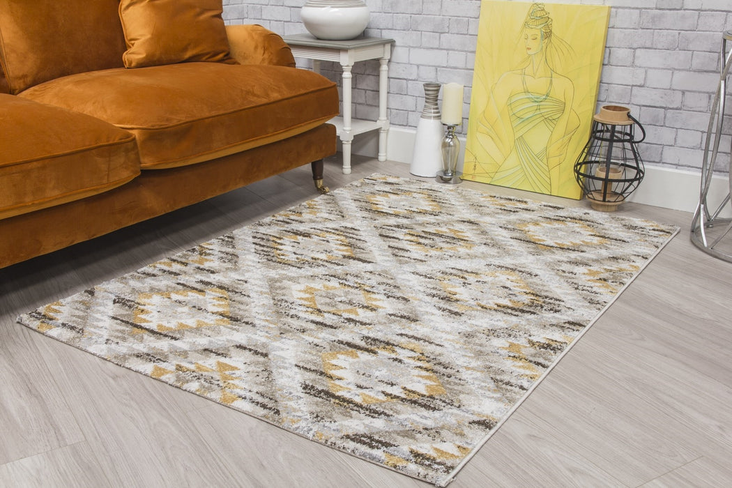 Geometric Ochre Rug - Ardenne Azteca