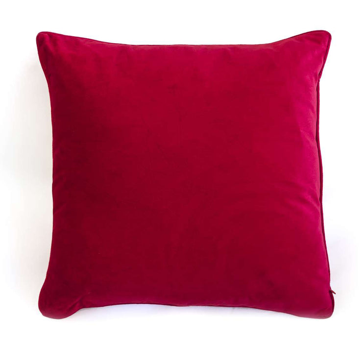 Velvet Cushion - Ruby Red