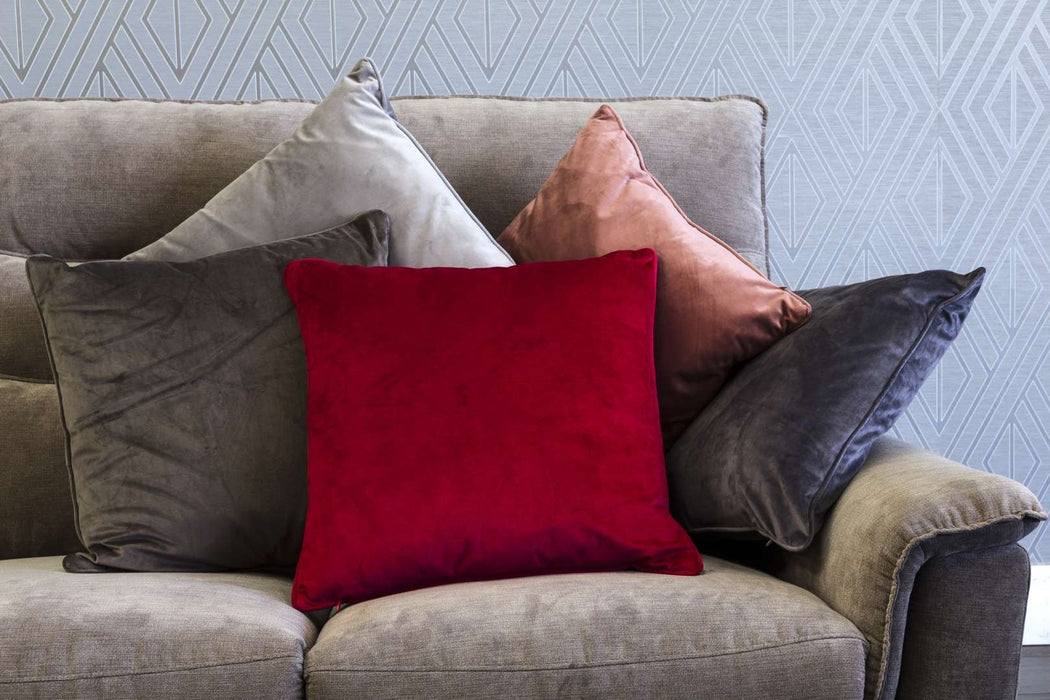 Velvet Cushion - Ruby Red