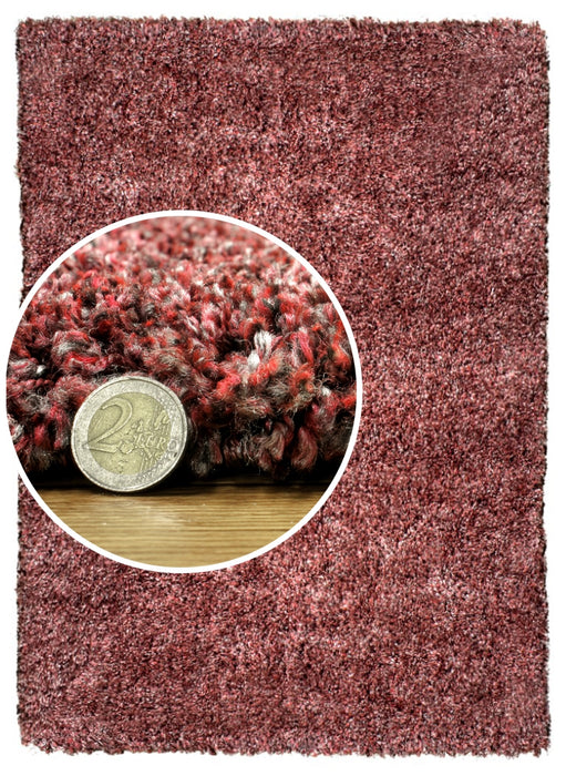 Cherry Red Shaggy Rug - Elegance