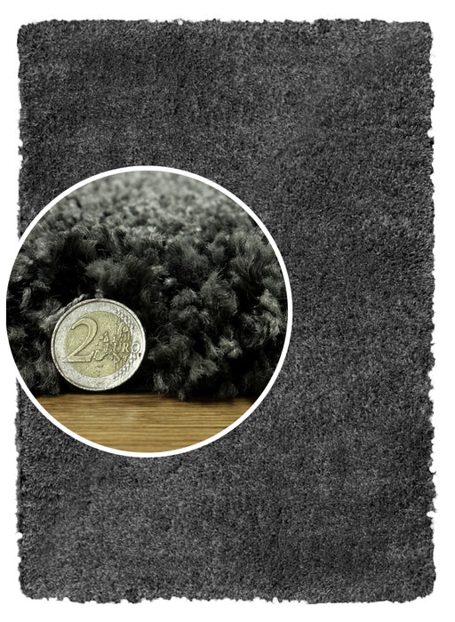 Charcoal Grey Shaggy Rug - Elegance