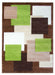 Brown Green Modern Squares Geometric Rug - Temp