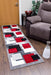 Tempo-squares-Runner Rug-Black-Red