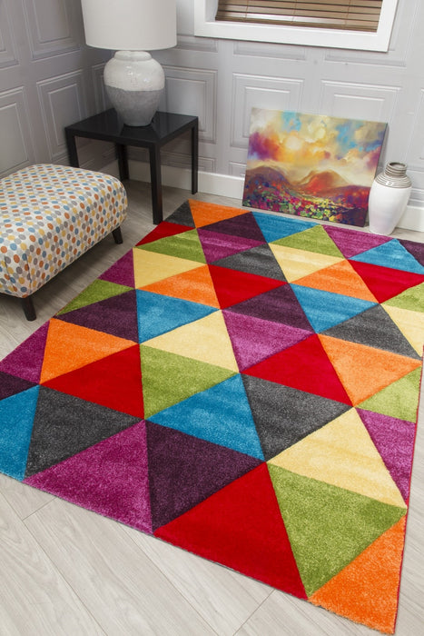 Multicolour Triangles Modern Rug - Candy