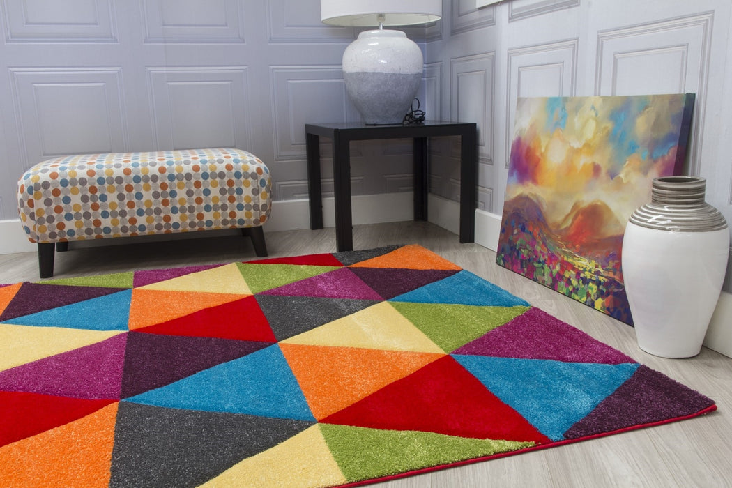 Multicolour Triangles Modern Rug - Candy