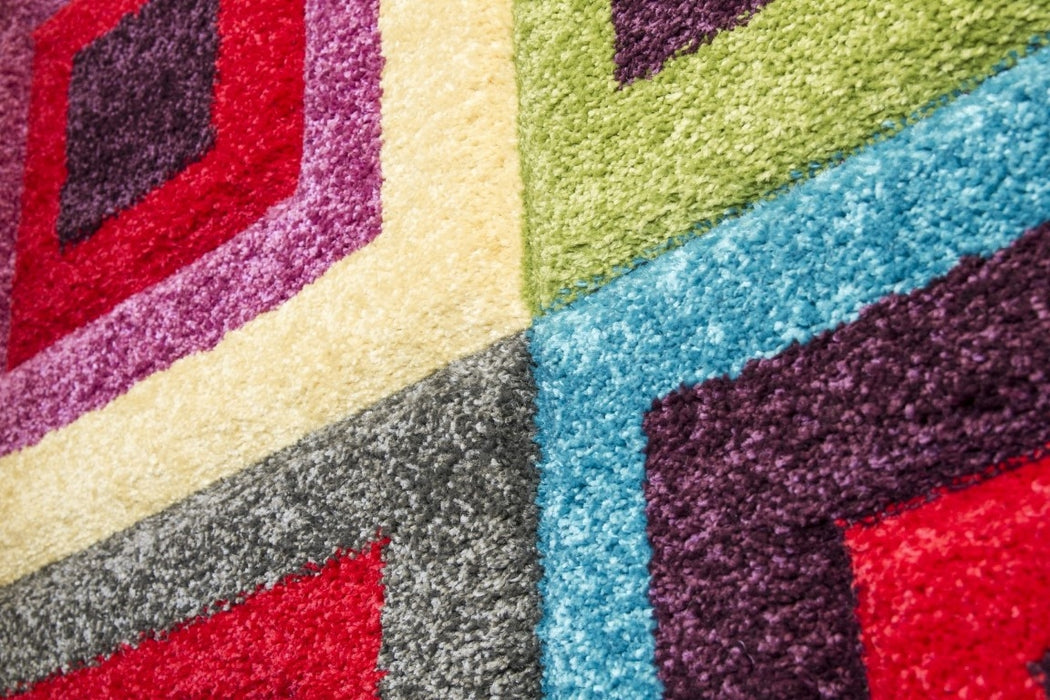 Multicolour Squares Modern Rug - Candy