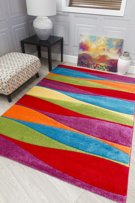 Multicolour Waves Modern Rug - Candy