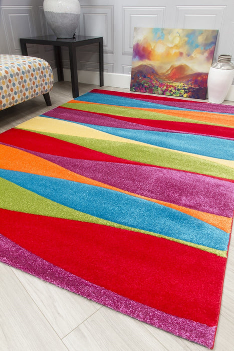 Multicolour Waves Modern Rug - Candy