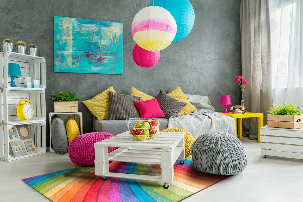 Multicolour Rainbow Modern Rug - Candy