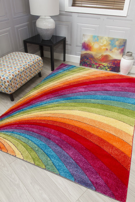 Multicolour Rainbow Modern Rug - Candy