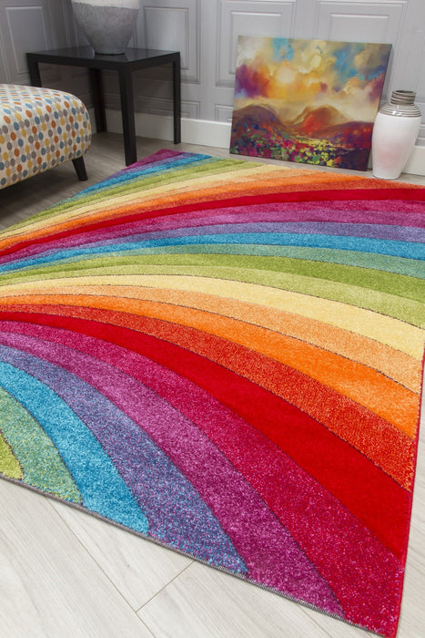 Multicolour Rainbow Modern Rug - Candy