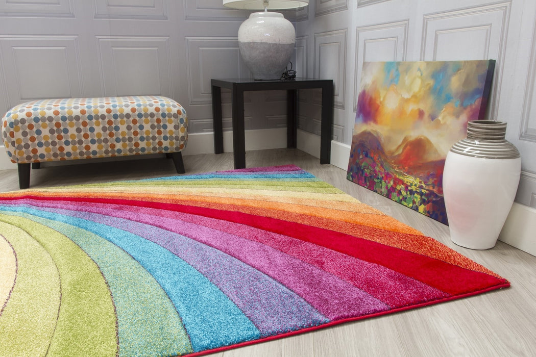 Multicolour Rainbow Modern Rug - Candy