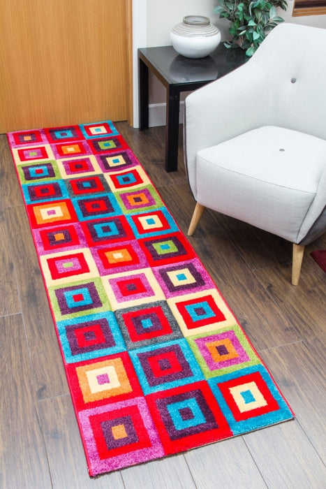 Candy Runner Rug - Squares Multicoloured