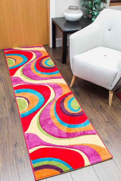 Candy Runner Rug - Swirls Multicoloured