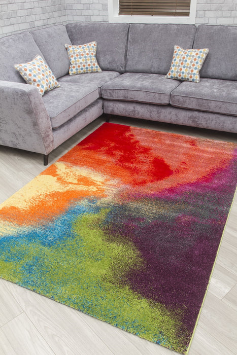 Multicolour Pinwheel Modern Rug - Candy