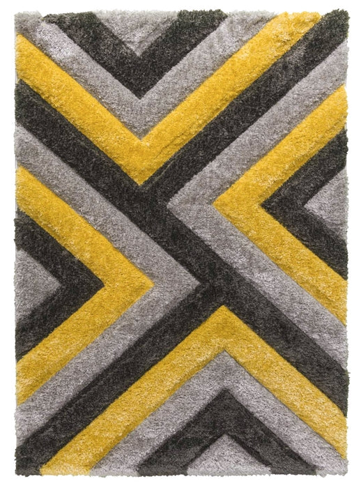 luxus-cascade-shaggy-rug-grey-yellow