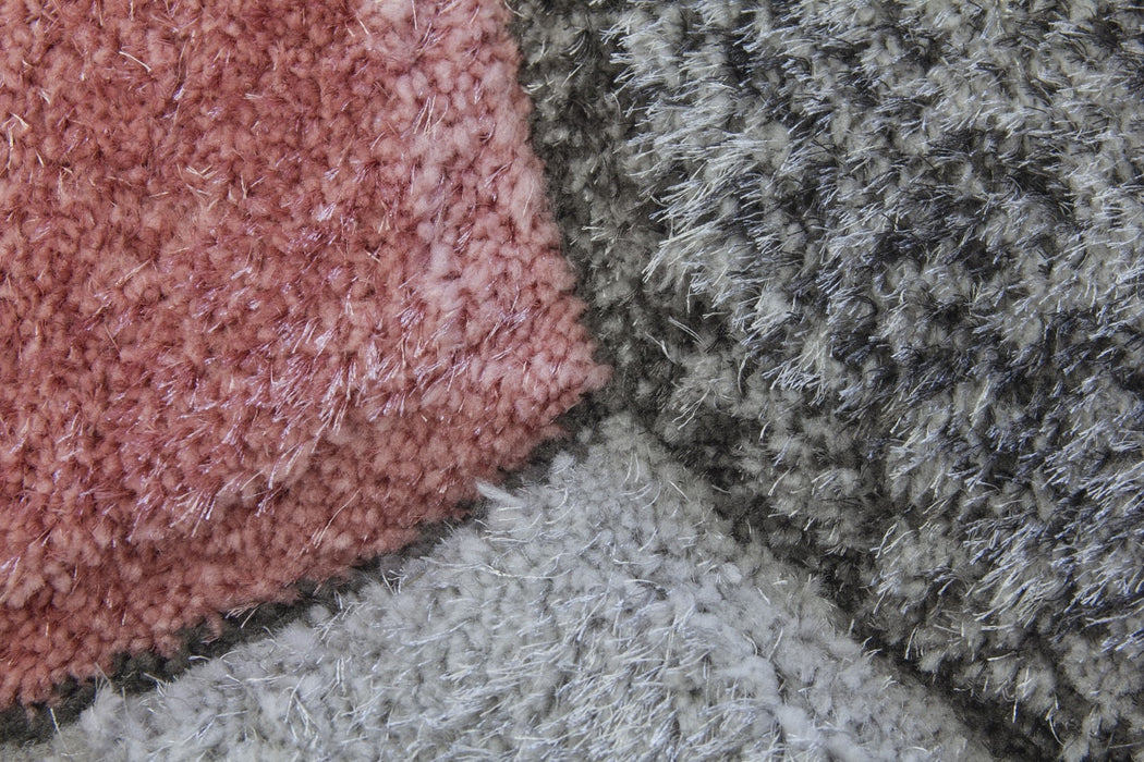 Luxus Stones - 3D Shaggy Rug - Multi Pink