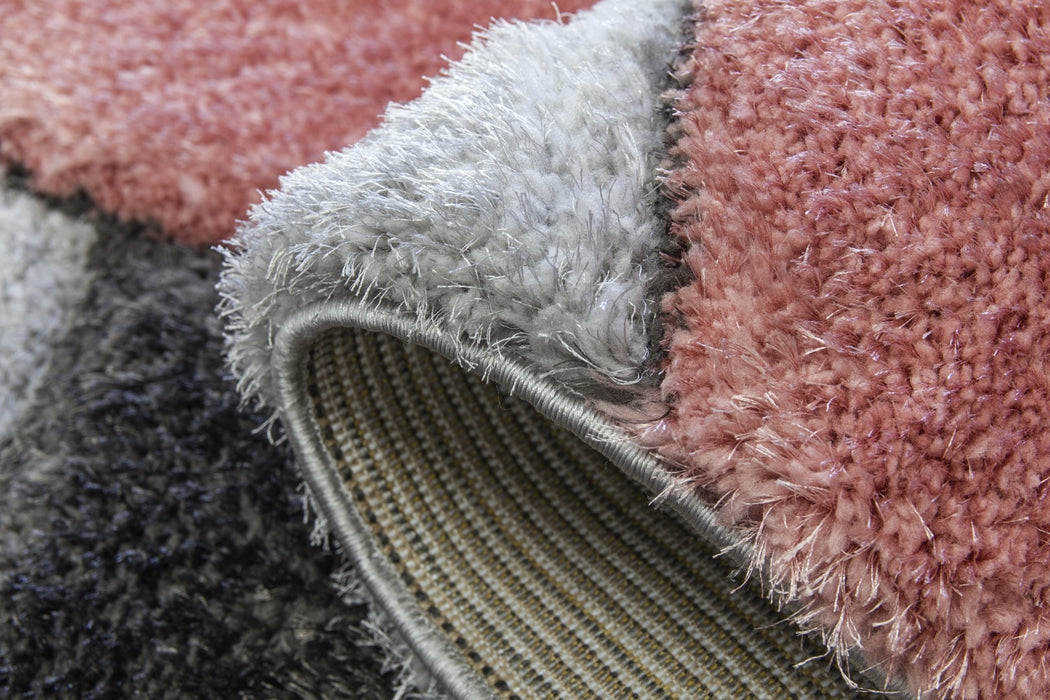 Luxus Stones - 3D Shaggy Rug - Multi Pink