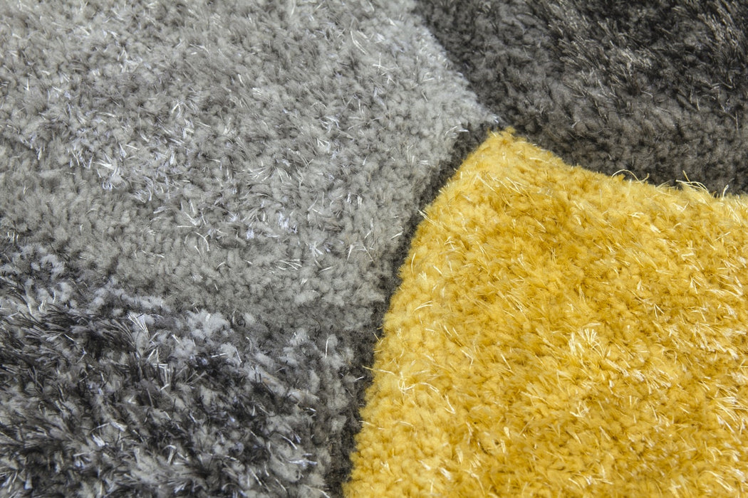 Luxus Stones - 3D Shaggy Rug - Multi Yellow