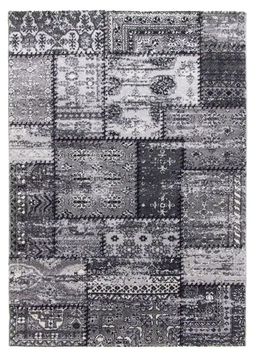 Grey Patchwork Rug - Antika