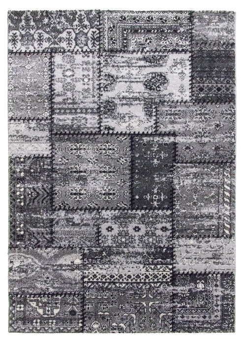 Grey Patchwork Rug - Antika