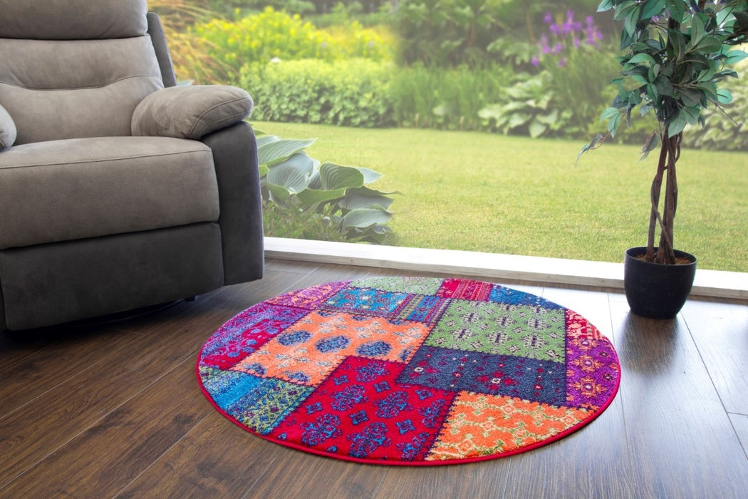 Multicoloured Patchwork Rug